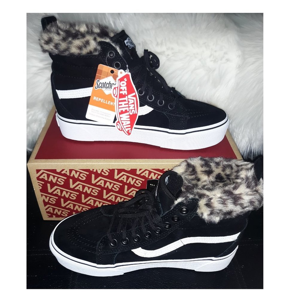 *NWT* Vans Sk8-Hi Platform MTE Leopard Fur Shoes